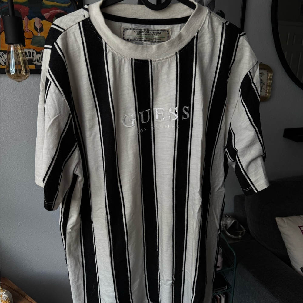 Guess Striped Black and White T-Shirt